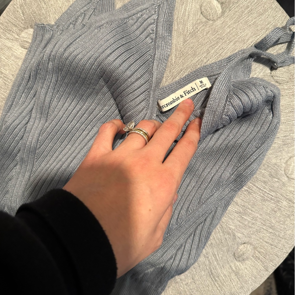 Abercrombie Ribbed Knit Tank Sweater - Blue